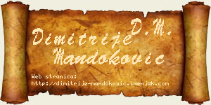 Dimitrije Mandoković vizit kartica